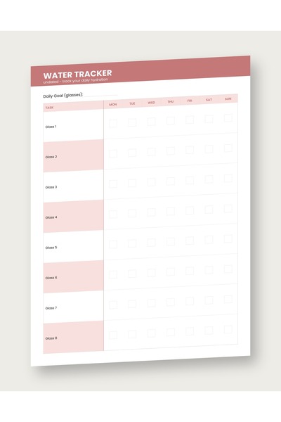 OEM Planner Urmarire Hidratare Blush, Design Elegant, Nedatat, Format A4