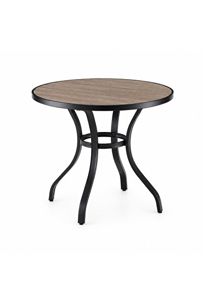 PRIME STYLE 90X90 cm Round Cafe Table in Black and Coffee