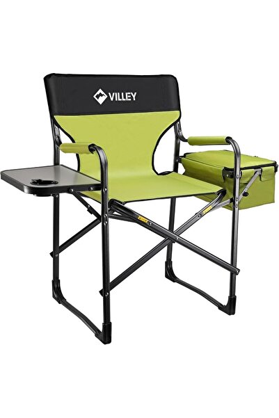 VILLEY Heavy Duty Directors Chair with Cooler Bag 181 kg Support, Green