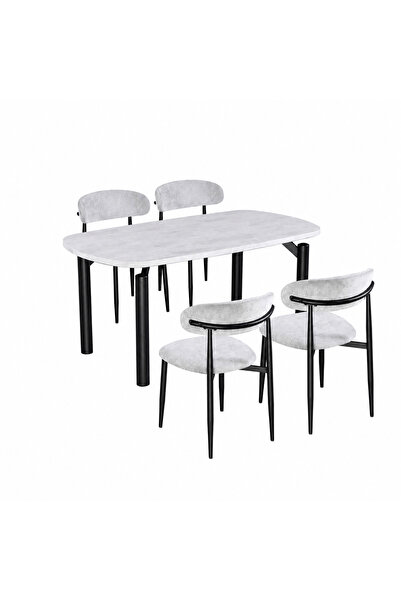 PRIME STYLE Marble dining table with 4 chairs