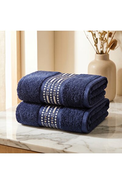 Dantela Azur Set of 2 Embroidered Hand Towels 50X90 cm