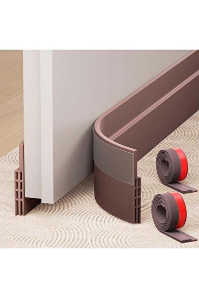 Arabest 2 Pack Under Door Draft Stopper,Adjustable Silicone Door Sweep,Brown,...
