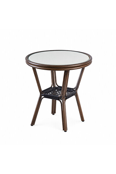 PRIME STYLE طاولة مقهى دائرية مقاس 60 × 60 سم باللون الأبيض