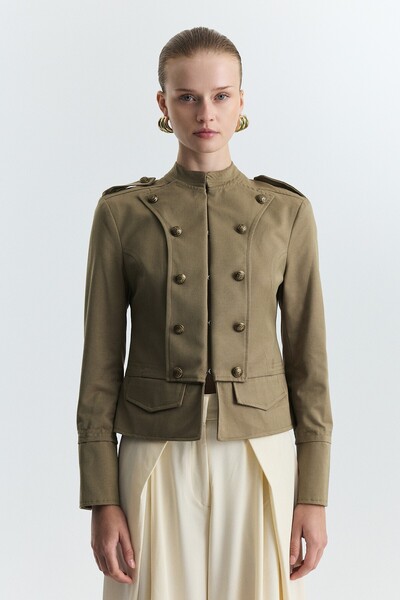 Antioch Button Detailed Epaulet Jacket