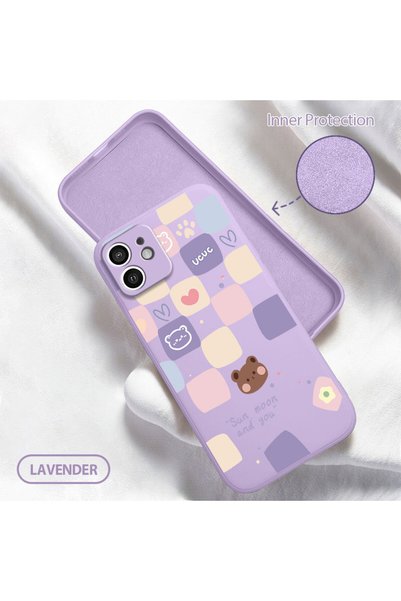 ucuc iPhone 12 Uyumlu İç Kadife Yüzey Kamera Koruması Anti-Darbe Silikon Kılı...