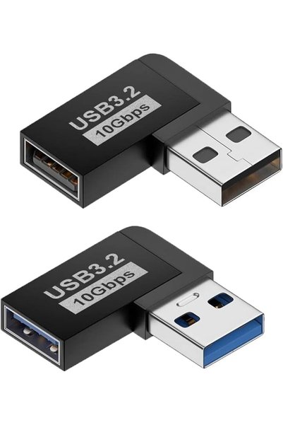 KASTWAVE 2 Pcs USB 3.0 90 Degree Angle Adapter, USB-A Male to Female Extender...