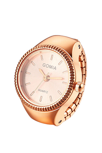 GOMIA Unisex Curved Finger Watch Elastic Band Quartz Ring Watch
