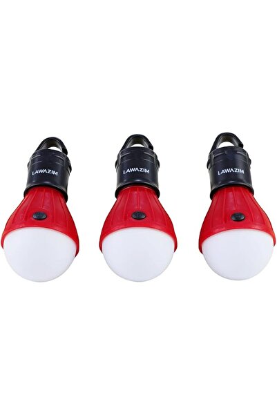 Lawazim LED Tent Light - 3 Piece Red - Portable Emergency Camping Bulb with 3...