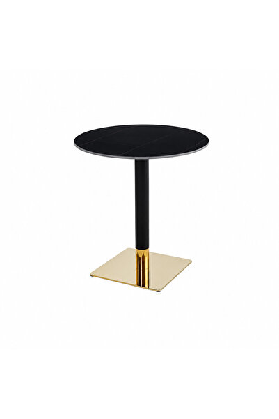 PRIME STYLE 80X80 cm Round Cafe Table in Black Color