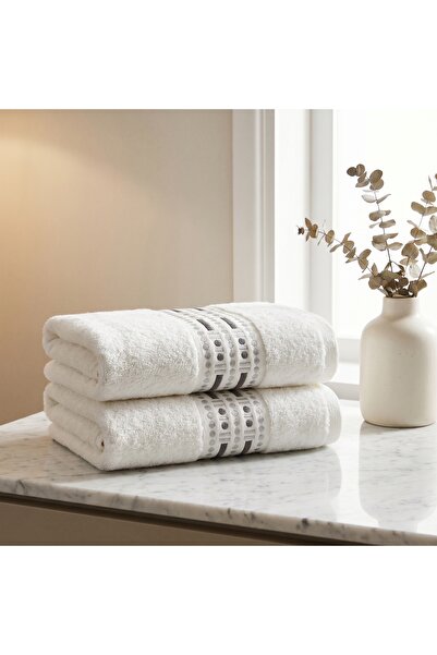 Dantela Azur Set of 2 Embroidered Hand Towels 50X90 cm