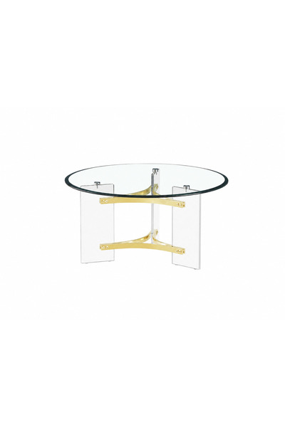 PRIME STYLE Acrylic Glass Gold Tea Table