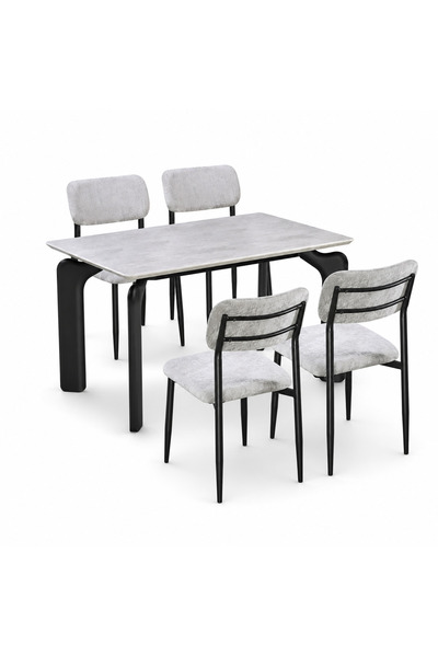 PRIME STYLE Marble dining table with 4 chairs