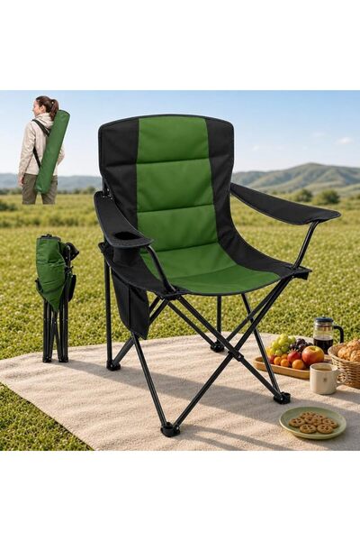 EDUTREE Portable Folding Camping Chair – Heavy Duty Outdoor Camping Chair wit...