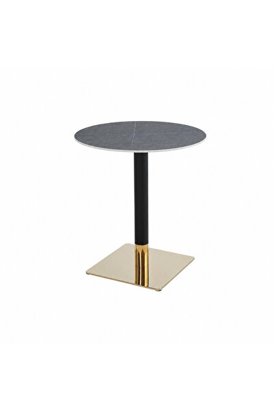 PRIME STYLE طاولة مقهى دائرية مقاس 80 × 80 سم باللون الرمادي