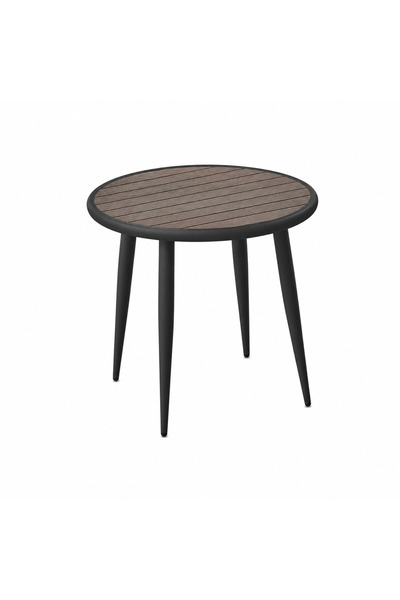 PRIME STYLE 80X80 cm Round Brown and Black Coffee Table Tables Tables