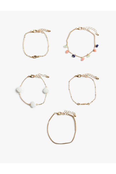 Koton Set of 5 Beaded Detailed Chain Bracelets