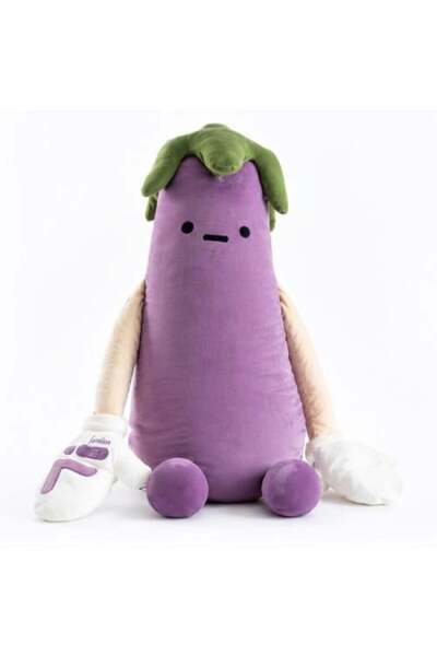 Alhabib bedding Velvet Patpat Pillow in the shape of an eggplant
