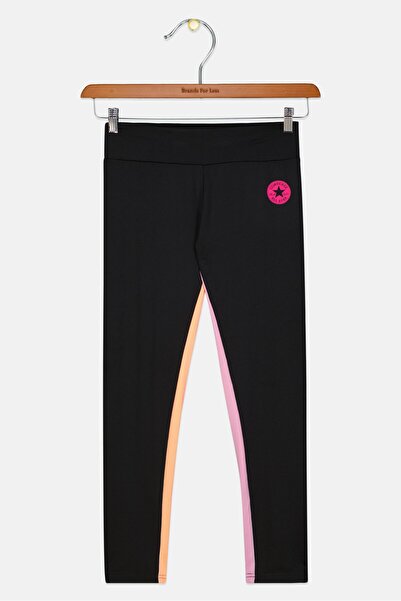 Converse Kids Girl Brand Logo Leggings, Black Combo