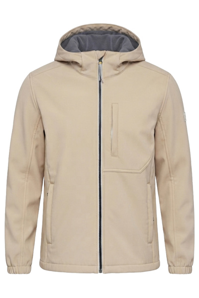 OMBRE Herren Softshell-Jacke, Regular Fit mit Kapuze C581 Sand