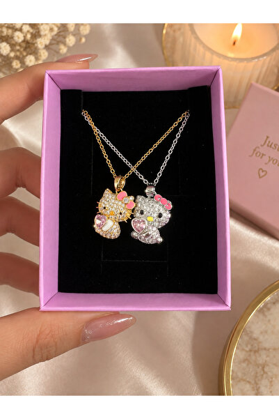shop 2’Lİ HELLO KITTY ÇELİK KOLYE SETİ
