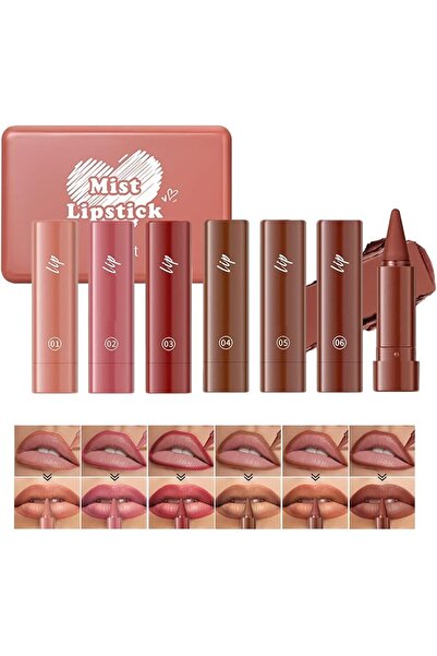 SWIUKPHE 6 Colors Lip Liner and Lipstick Set, Matte Finish Velvet Nude Colors...
