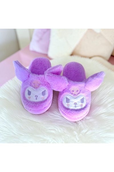 Bmp Terlik Lila kuromi peluş çocuk ev terliği