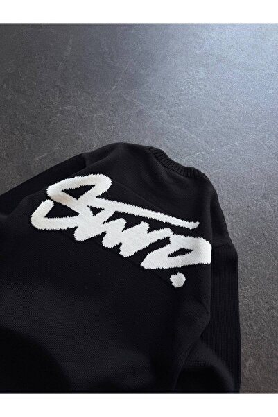 More Black SWTD Unisex Bisiklet Yaka Sweatshirt – Oversize Rahat Kalıp Günlük...
