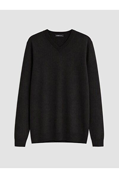 LC Waikiki Lcwaikiki classic black v-neck men's knit sweater