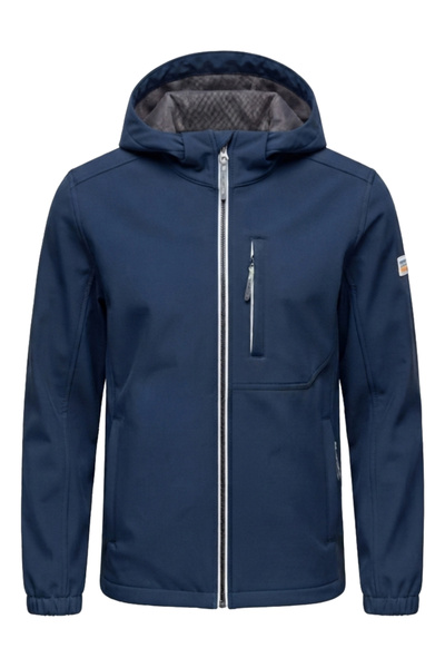 OMBRE Ανδρικό Μπουφάν Softshell, Κανονική εφαρμογή με κουκούλα C581 Ναυτικό μπλε