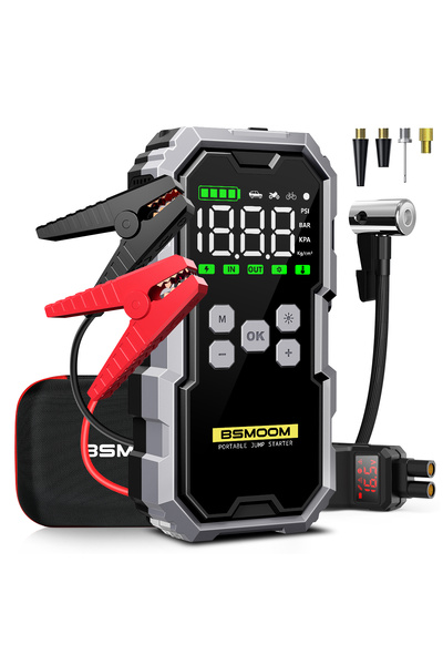 BSMOOM Jump Starter with Air Compressor, 12000A 160PSI Jump Starter Battery P...