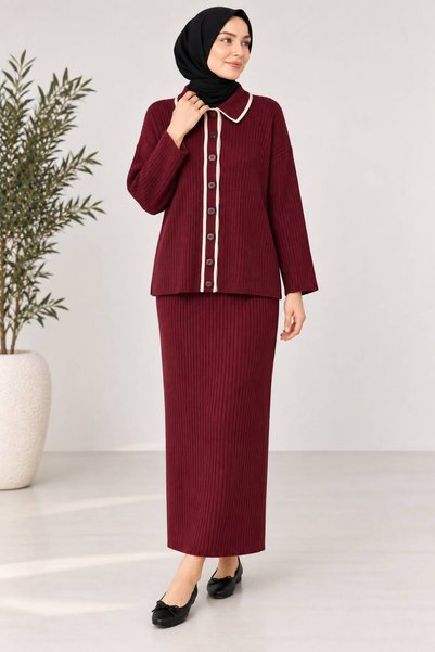 MAY MARA Women's Tricot Set with Ruffle Details and Skirt
