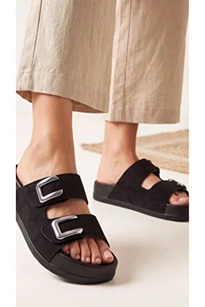 ELİS 2703 Buckle Double Strap Buckle Slippers