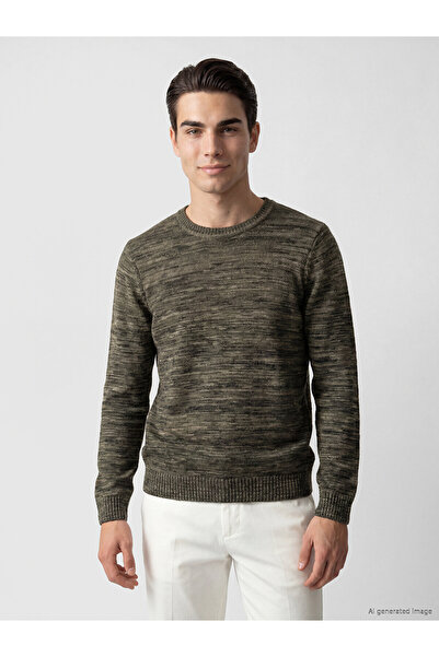LC Waikiki Lcwaikiki Classic Khaki Patterned Men's Knitwear Sweater