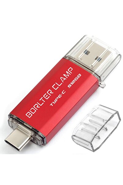 BORLTER CLAMP BorlterClamp Type C USB Stick 512GB OTG Memory Stick Çift Bağla...