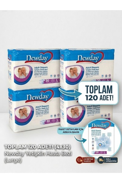 newday HASTA BEZİ BEL BANTLI 120 ADET LARGE-L