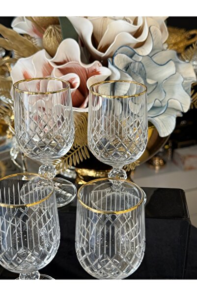 LOKMAN ZÜCCACİYE SHOWROOM Bohemia Crystal 6 Pieces Cut-Glazed Brown Soft Drin...
