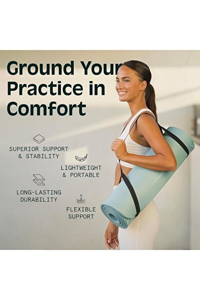 Retrospec Solana Yoga Mat 1/2" Thick w/Nylon Strap for Men & Women - Non Slip Exercise Mat for Yoga,