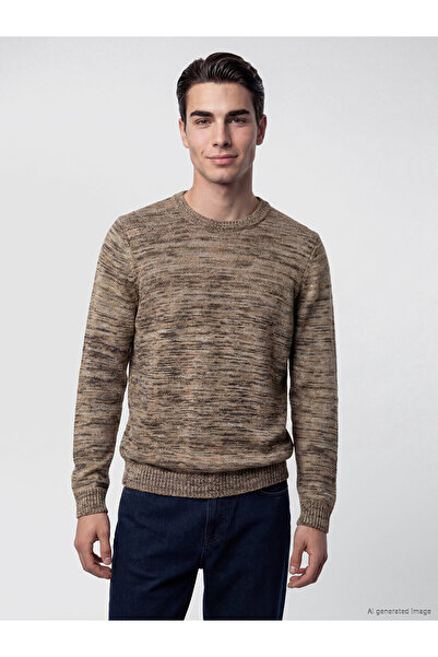 LC Waikiki Lcwaikiki Classic Beige Patterned Men's Knitwear Sweater