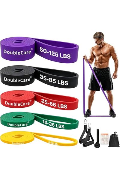 DoubleCare مجموعة من 12 شريط مقاومة للنساء، شريط مقاومة صديق للبشرة للتدريب و...