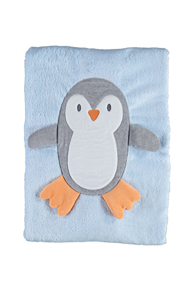 Bibaby Κουβέρτα βρεφική Cute Penguin Blue - Γαλάζιο