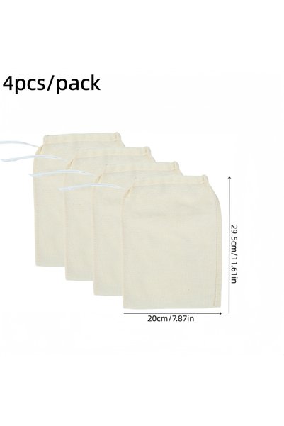 Choice 4pcs filter bags 2pcs Cotton Steamer Cloth High Density Curd Cloth Fil...