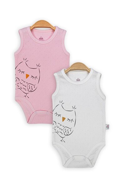 Bimini Κορμάκια βρεφικά αμάνικα Pink Owl 2 Τεμ. - Πολύχρωμο