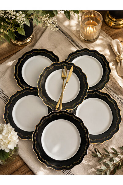 CASA DE BELLA Gold Gilded Cake Plate for 6 People 19cm