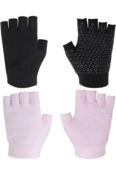 FdcLixuvol 2 Packs Non Slip Fingerless Yoga Gloves, Fingerless Pilates Gloves...