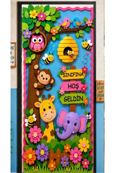NG GRAFİK TASARIM KAPI GİYDİRME/ KUMAŞA BASKI SINIF PANOSU / 75 X 200 CM