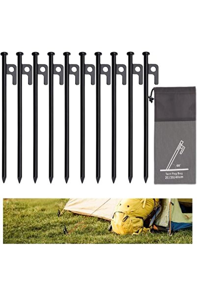 Generic Tent Pegs, 10 Pcs Tent Stake Set with Storage Bag, 11.81 Inch Heavy D...