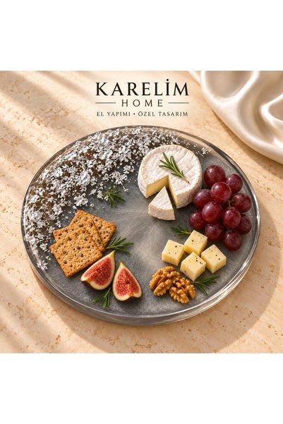 karelim home epoksi sunum tabağı özel tasarım 30 x 30