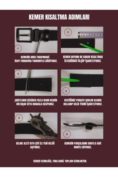 EDS DERİ ÜRÜNLERİ Men's 3-Piece Black Sports Belt Set