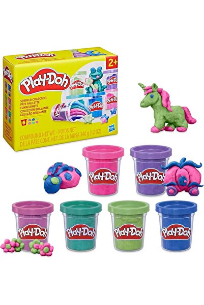 Play Doh مجموعة بلاي-دوه المتألقة من 6 عبوات، ألوان معدنية لامعة متنوعة، مستل...