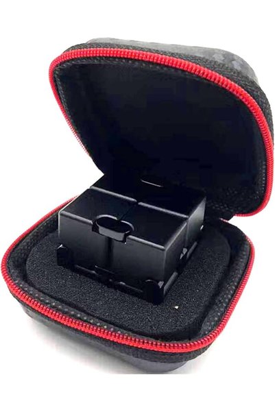 GENERAL Infinity Cube Metal Fidget Cube Anxiety Stress Relief Toys for Men Aluminum Alloy Material (Black)